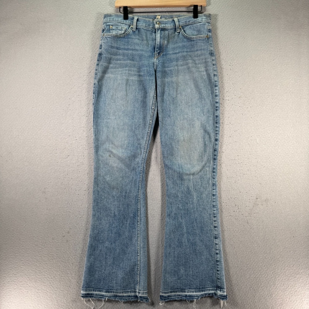 7 For All Mankind Ali Flare Jeans Womens 30 Blue Lightwash Denim Comfort Stretch